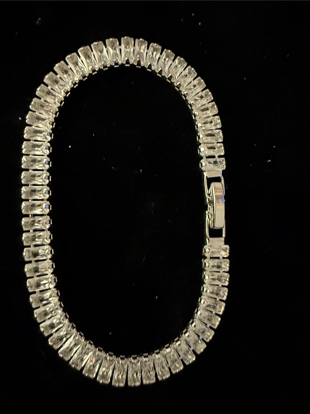 Silver Crystal Tennis Bracelet - Women Jewelry